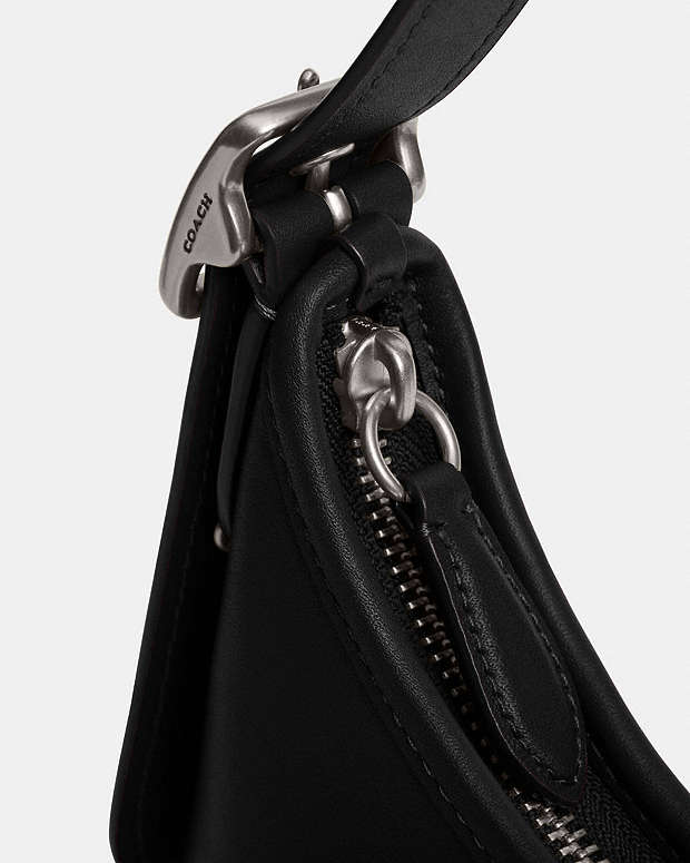 Hamptons Hobo Bag Glovetan Leather-Silver-Black Glovetan Leather-Silver-Black