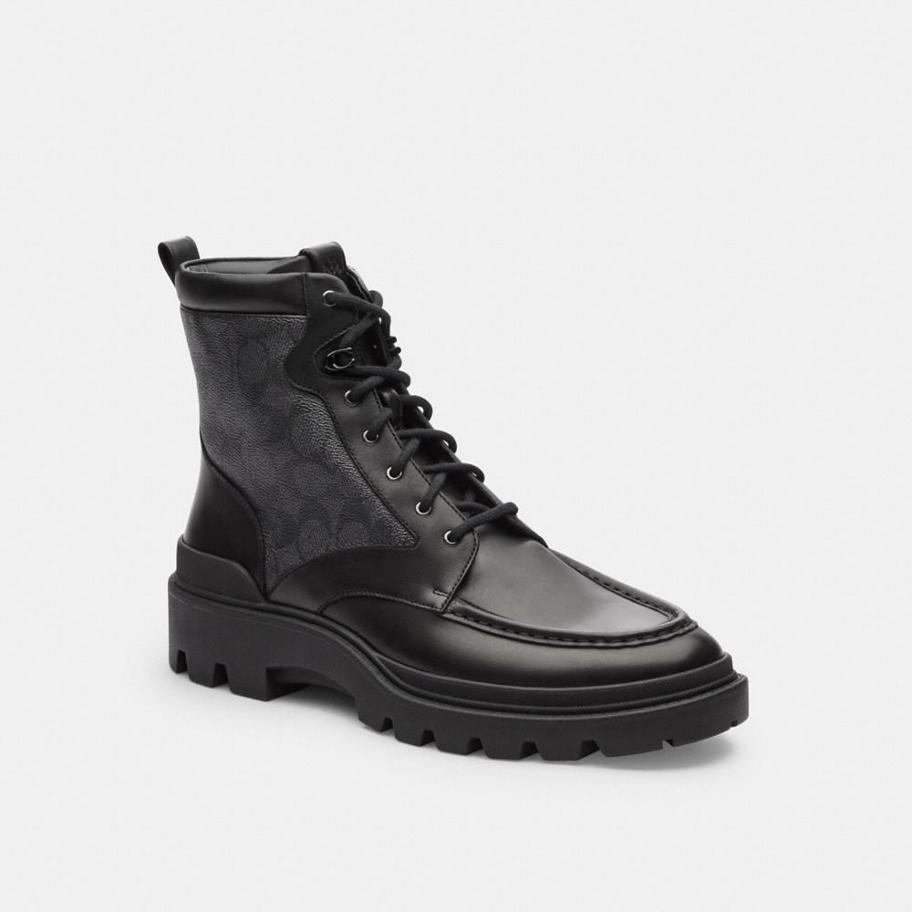Coach Connor Boot In Signature Canvas Black