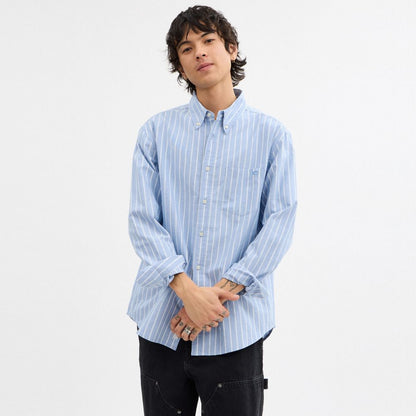 Coach Long Sleeve Button Down Shirt Blue Multi