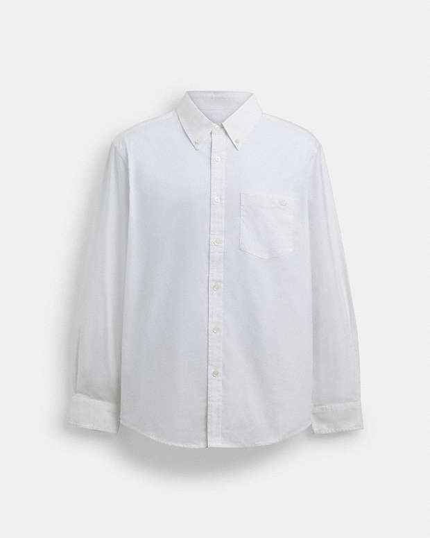 Long Sleeve Button Down Shirt White White