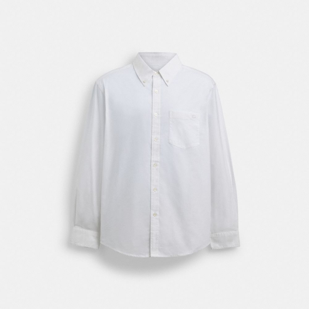 Coach Long Sleeve Button Down Shirt White