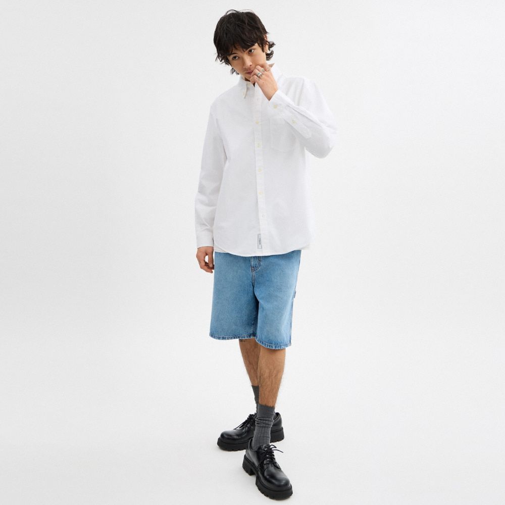 Coach Long Sleeve Button Down Shirt White