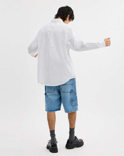 Long Sleeve Button Down Shirt White White