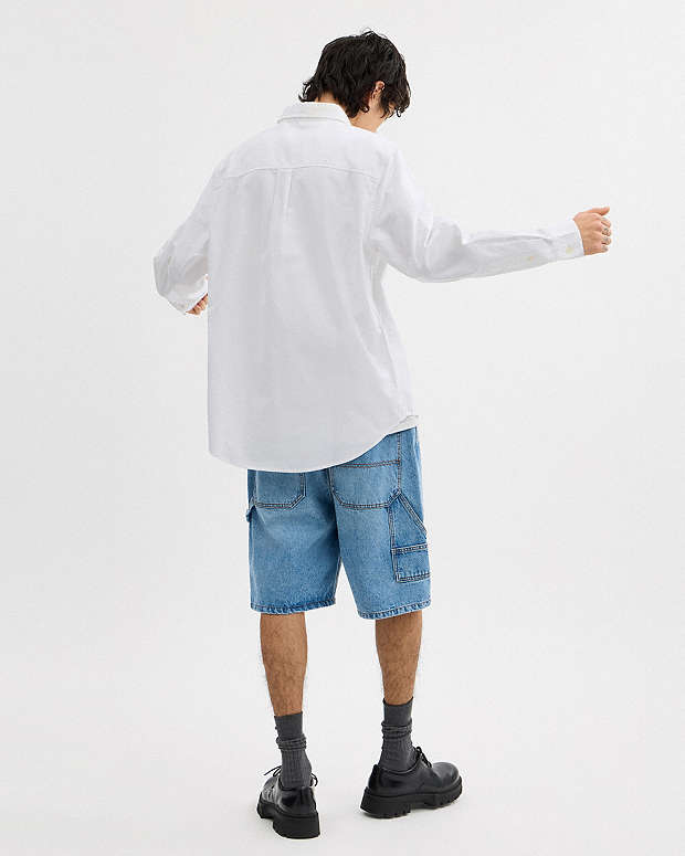 Long Sleeve Button Down Shirt White White