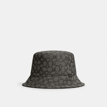 Coach Signature Jacquard Bucket Hat Charcoal