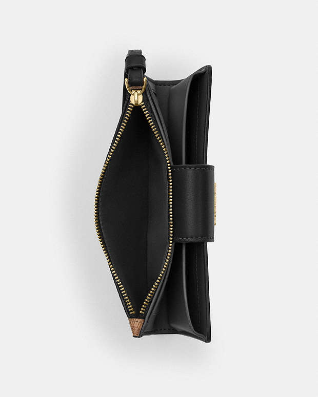 Phone Wallet In Signature Canvas Signature Canvas-Gold-Tan-Black Signature Canvas-Gold-Tan-Black