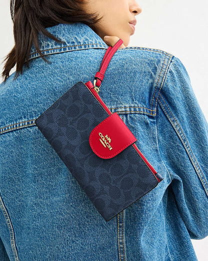 Phone Wallet In Signature Canvas Signature Canvas-Im-Denim-Bold Red Signature Canvas-Im-Denim-Bold Red