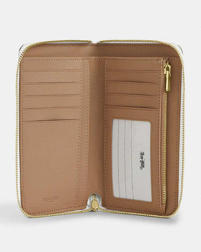 Medium Id Zip Wallet In Signature Canvas Signature Canvas-Gold-White-Chalk Signature Canvas-Gold-White-Chalk