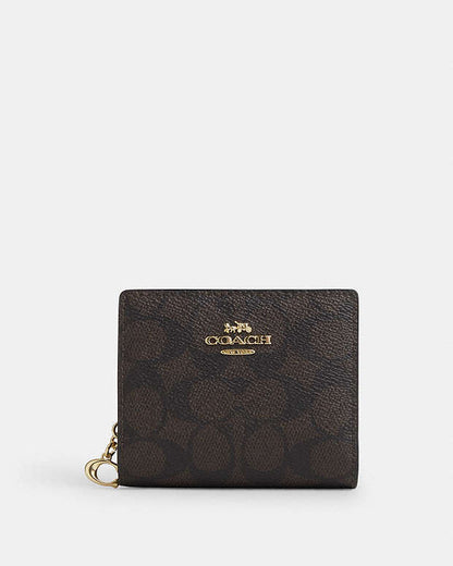 Snap Wallet In Signature Canvas Signature Canvas-Gold-Walnut-Black Signature Canvas-Gold-Walnut-Black