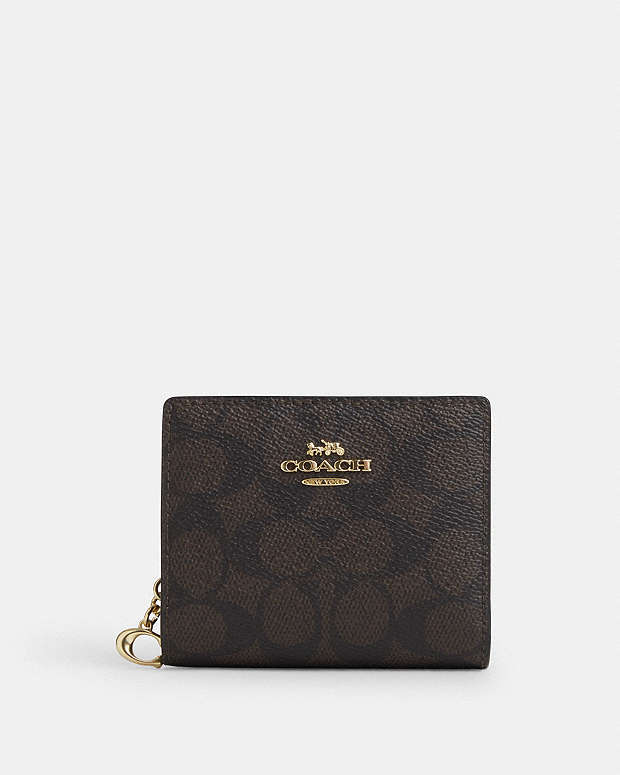 Snap Wallet In Signature Canvas Signature Canvas-Gold-Walnut-Black Signature Canvas-Gold-Walnut-Black