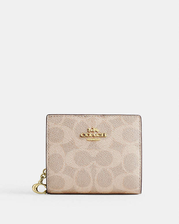 Snap Wallet In Signature Canvas Signature Canvas-Gold-Sand-Chalk Signature Canvas-Gold-Sand-Chalk