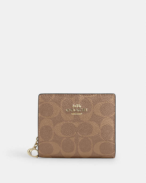 Snap Wallet In Signature Canvas Signature Canvas-Gold-Tan-Brown Signature Canvas-Gold-Tan-Brown