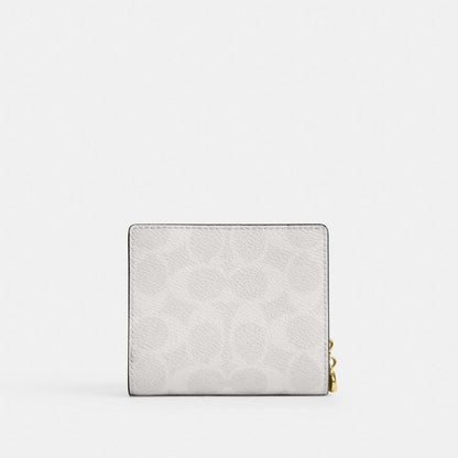 Coach Snap Wallet In Signature Canvas Gold/White/Chalk