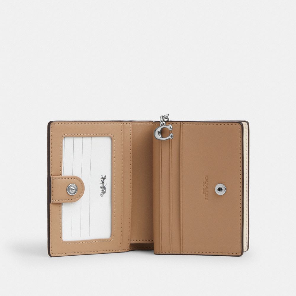Coach Snap Wallet In Signature Canvas Silver/White/Chalk