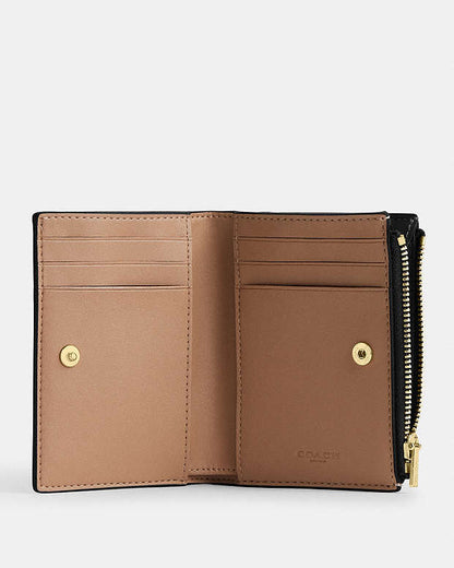 Bifold Wallet In Signature Canvas Signature Canvas-Gold-Walnut-Black Signature Canvas-Gold-Walnut-Black