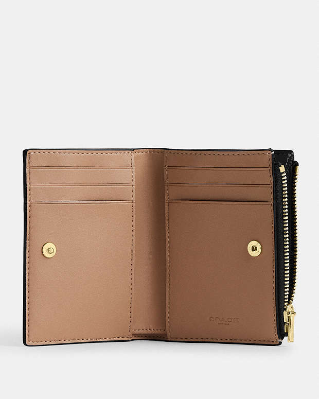 Bifold Wallet In Signature Canvas Signature Canvas-Gold-Walnut-Black Signature Canvas-Gold-Walnut-Black