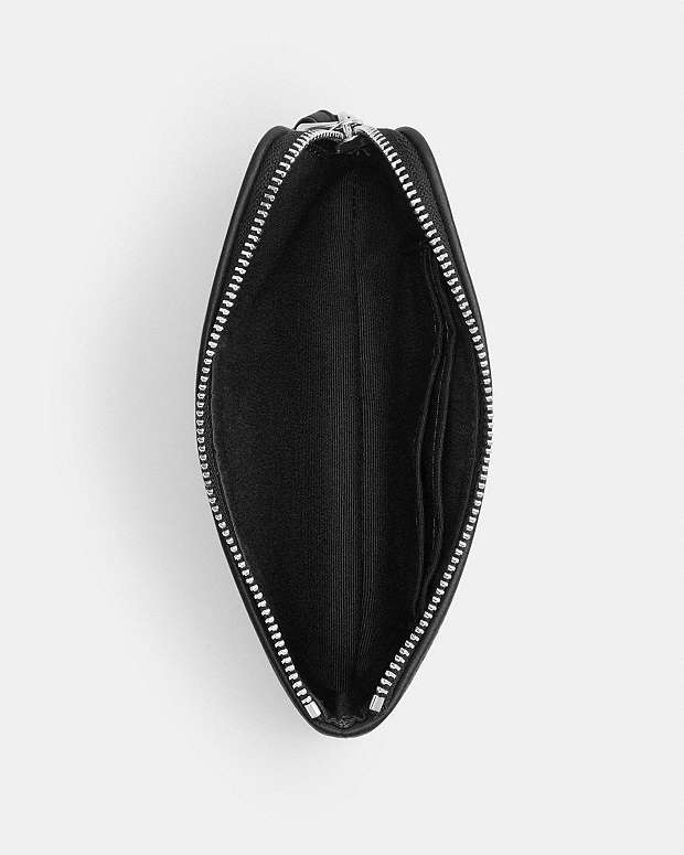 Corner Zip Wristlet In Signature Jacquard Non Leather-Silver-Black Non Leather-Silver-Black