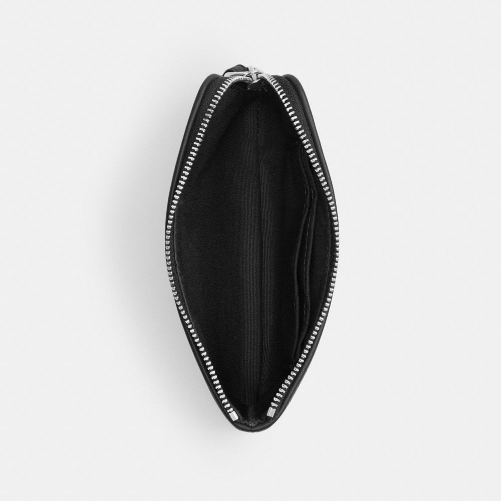 Corner Zip Wristlet In Signature Jacquard Non Leather-Silver-Black Non Leather-Silver-Black