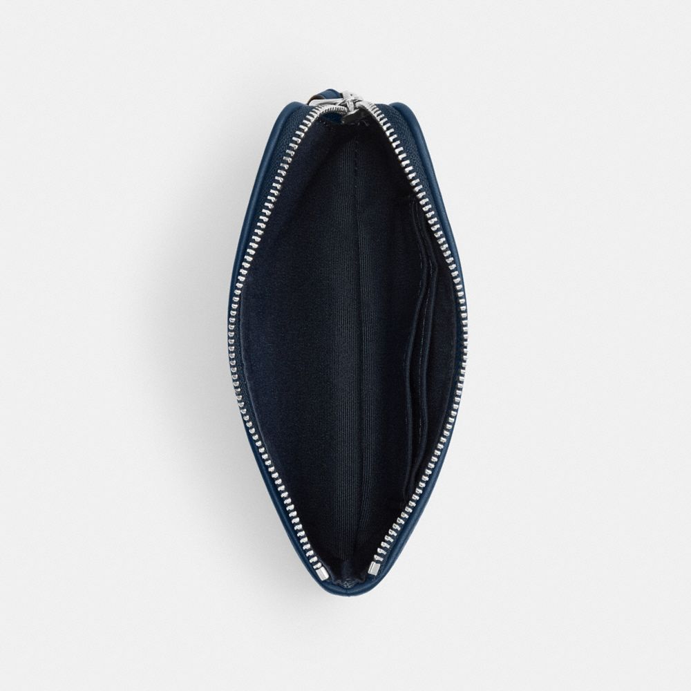 Corner Zip Wristlet In Signature Jacquard Non Leather-Silver-Denim-Dark Denim Non Leather-Silver-Denim-Dark Denim