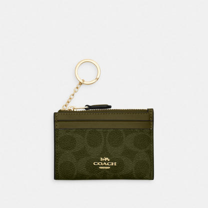 Mini Skinny Id Case In Signature Canvas Signature Canvas-Gold-Olive Signature Canvas-Gold-Olive