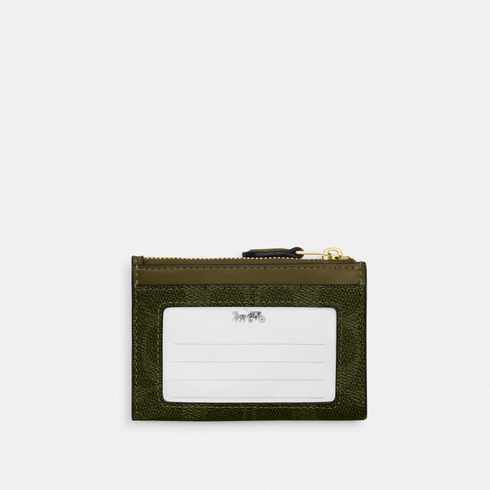Mini Skinny Id Case In Signature Canvas Signature Canvas-Gold-Olive Signature Canvas-Gold-Olive