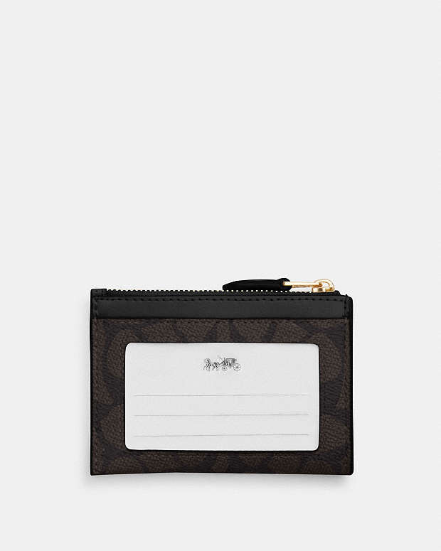 Mini Skinny Id Case In Signature Canvas Signature Canvas-Gold-Walnut-Black Signature Canvas-Gold-Walnut-Black