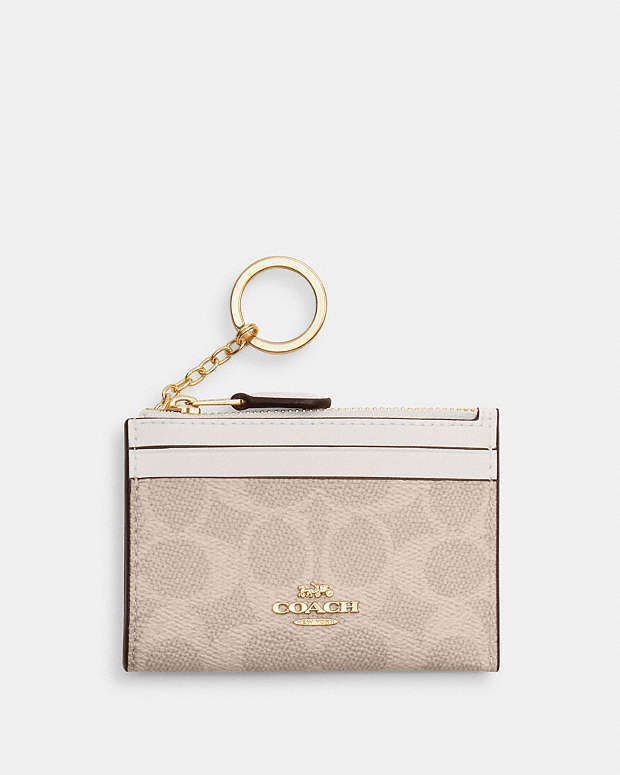Mini Skinny Id Case In Signature Canvas Signature Canvas-Gold-Sand-Chalk Signature Canvas-Gold-Sand-Chalk