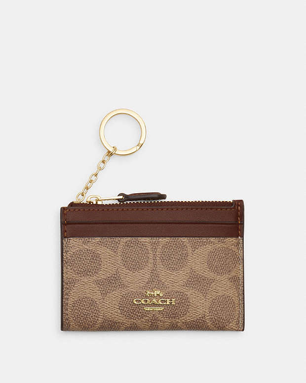 Mini Skinny Id Case In Signature Canvas Signature Canvas-Gold-Tan-Brown Signature Canvas-Gold-Tan-Brown