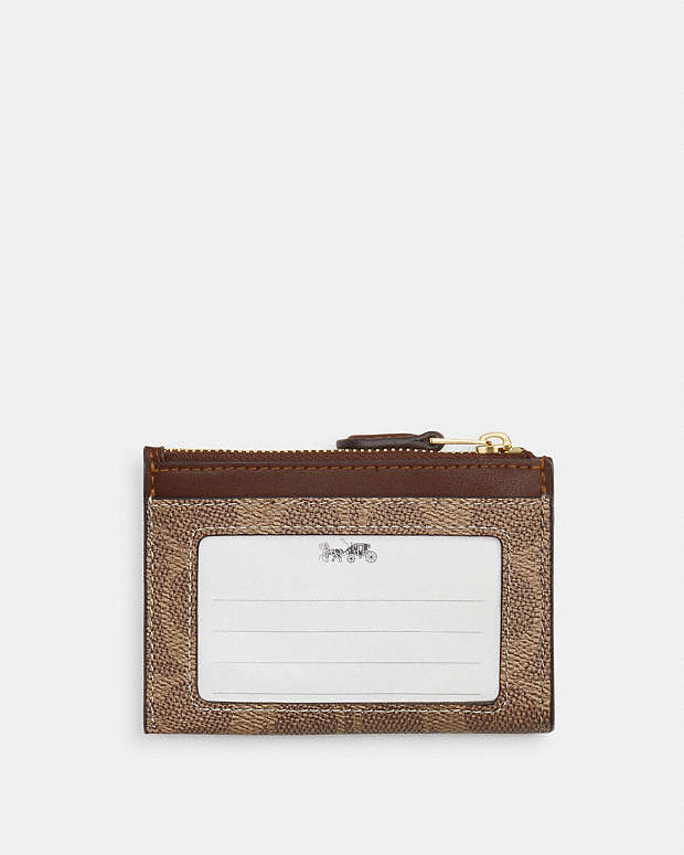 Mini Skinny Id Case In Signature Canvas Signature Canvas-Gold-Tan-Brown Signature Canvas-Gold-Tan-Brown