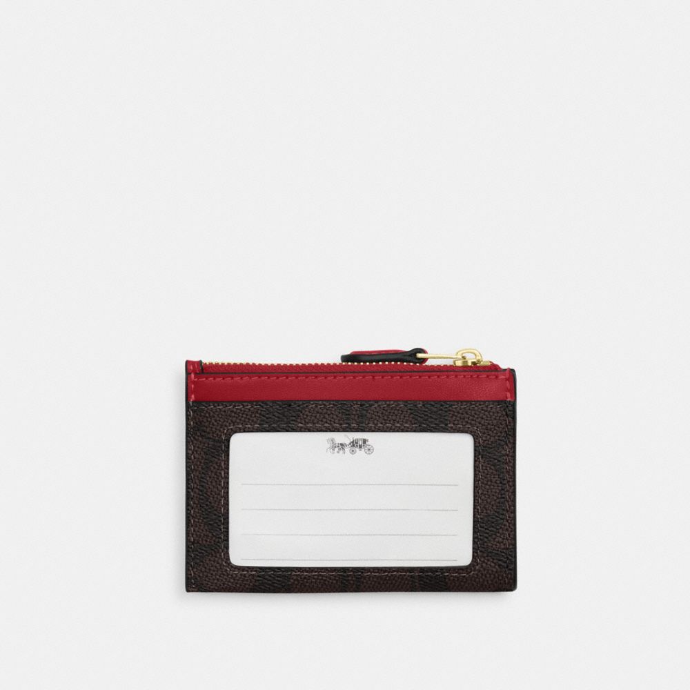 Mini Skinny Id Case In Signature Canvas Signature Canvas-Im-Walnut-True Red Signature Canvas-Im-Walnut-True Red