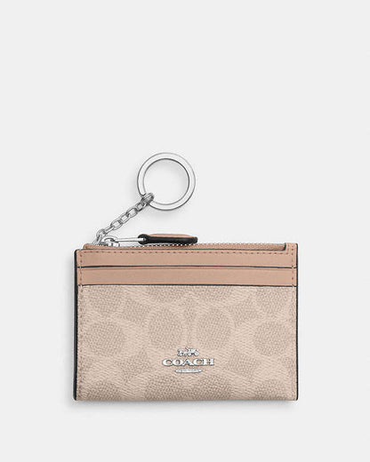 Mini Skinny Id Case In Signature Canvas Signature Canvas-Silver-Sand-Taupe Signature Canvas-Silver-Sand-Taupe