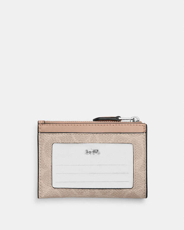 Mini Skinny Id Case In Signature Canvas Signature Canvas-Silver-Sand-Taupe Signature Canvas-Silver-Sand-Taupe