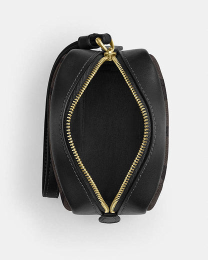 Pouch Wristlet In Signature Canvas Signature Canvas-Gold-Walnut-Black Signature Canvas-Gold-Walnut-Black