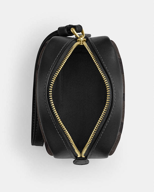 Pouch Wristlet In Signature Canvas Signature Canvas-Gold-Walnut-Black Signature Canvas-Gold-Walnut-Black