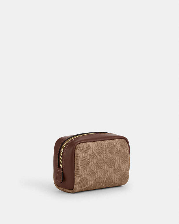 Pouch Wristlet In Signature Canvas Signature Canvas-Gold-Tan-Brown Signature Canvas-Gold-Tan-Brown
