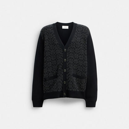 Coach Signature Knit Cardigan Black