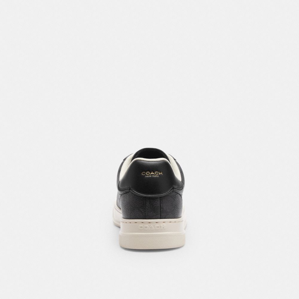 Coach High Line Sneaker In Signature Canvas Charcoal Black