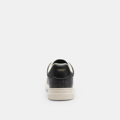 Coach High Line Sneaker In Signature Canvas Charcoal Black