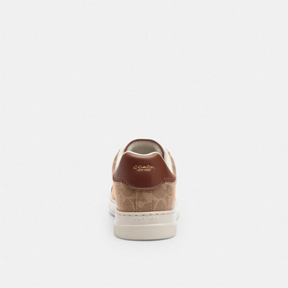 Coach High Line Sneaker In Signature Canvas Brown Khaki