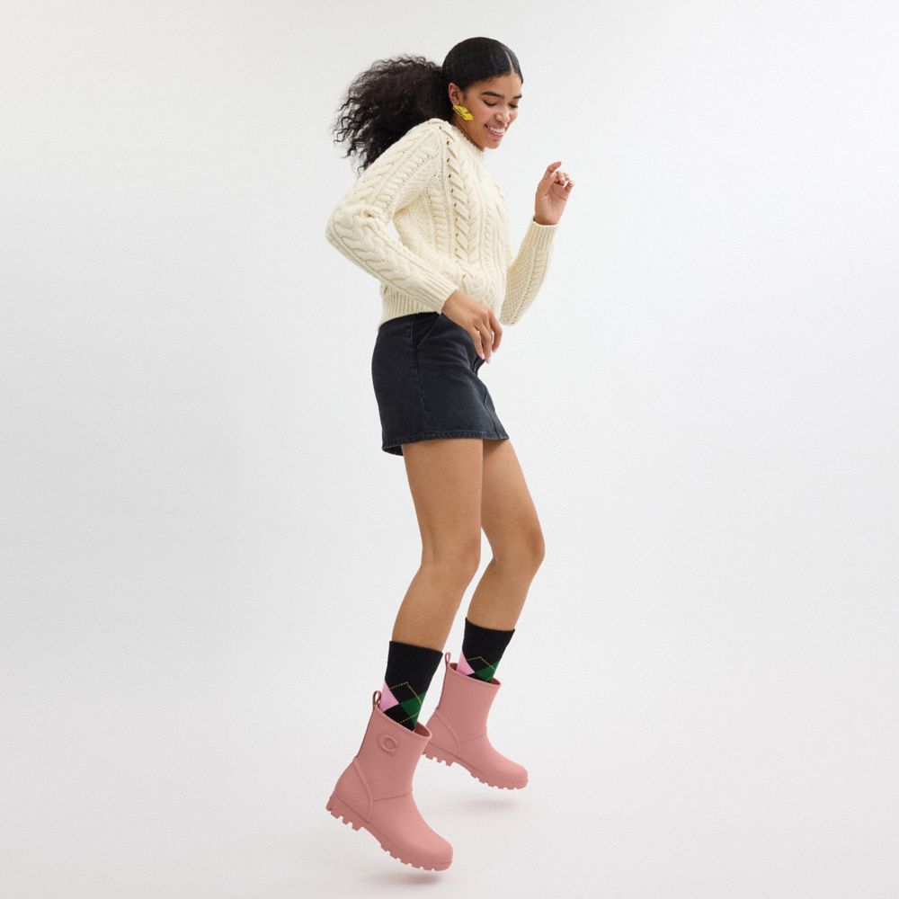 Coach Ryder Rainboot Pink Petal