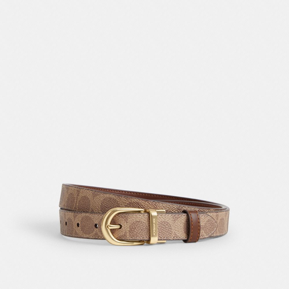 Harness Buckle Cut To Size Reversible Belt, 25 Mm Signature Canvas-Gold-Tan-Brown Signature Canvas-Gold-Tan-Brown