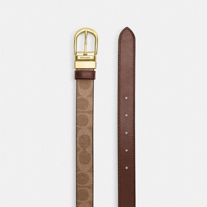 Harness Buckle Cut To Size Reversible Belt, 25 Mm Signature Canvas-Gold-Tan-Brown Signature Canvas-Gold-Tan-Brown