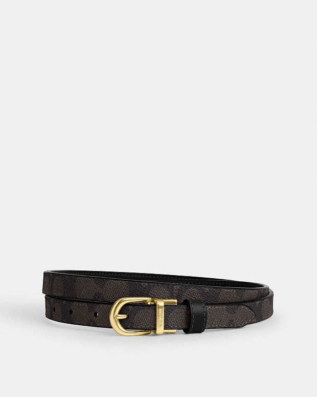 Classic Buckle Cut To Size Reversible Belt, 18 Mm Signature Canvas-Gold-Walnut-Black Signature Canvas-Gold-Walnut-Black