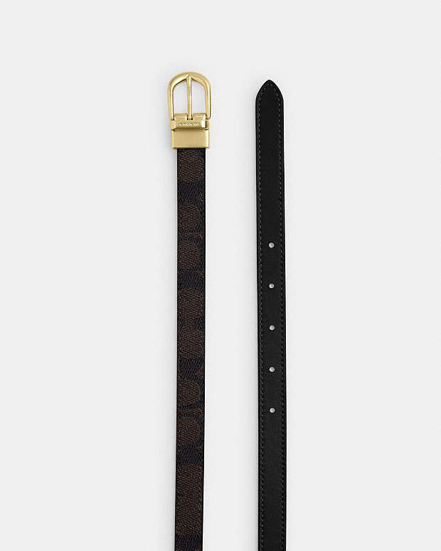 Classic Buckle Cut To Size Reversible Belt, 18 Mm Signature Canvas-Gold-Walnut-Black Signature Canvas-Gold-Walnut-Black