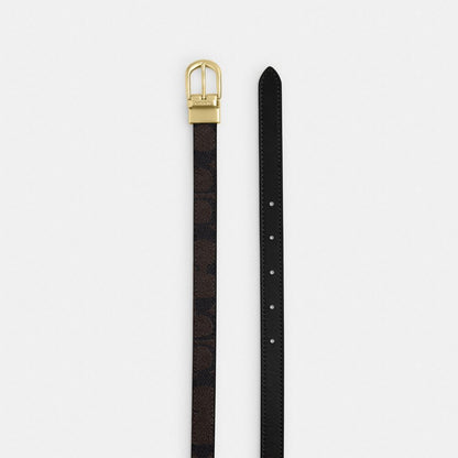 Coach Classic Buckle Cut To Size Reversible Belt, 18 Mm Gold Walnut Black