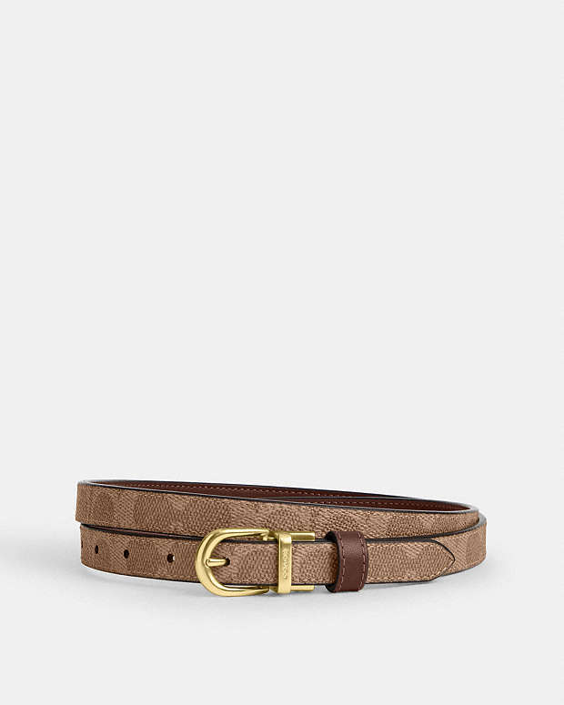 Classic Buckle Cut To Size Reversible Belt, 18 Mm Signature Canvas-Gold-Tan-Brown Signature Canvas-Gold-Tan-Brown