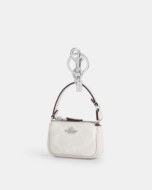 Mini Nolita Bag Charm In Signature Canvas Signature Canvas-Sv-White-Chalk Signature Canvas-Sv-White-Chalk