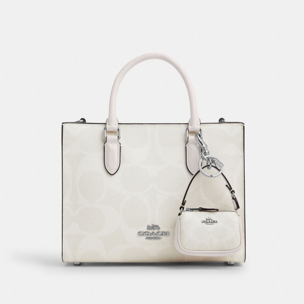 Mini Nolita Bag Charm In Signature Canvas Signature Canvas-Sv-White-Chalk Signature Canvas-Sv-White-Chalk