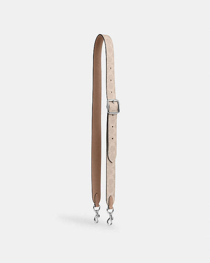 Reversible Strap In Signature Canvas Signature Canvas-Silver-Sand-Taupe Signature Canvas-Silver-Sand-Taupe
