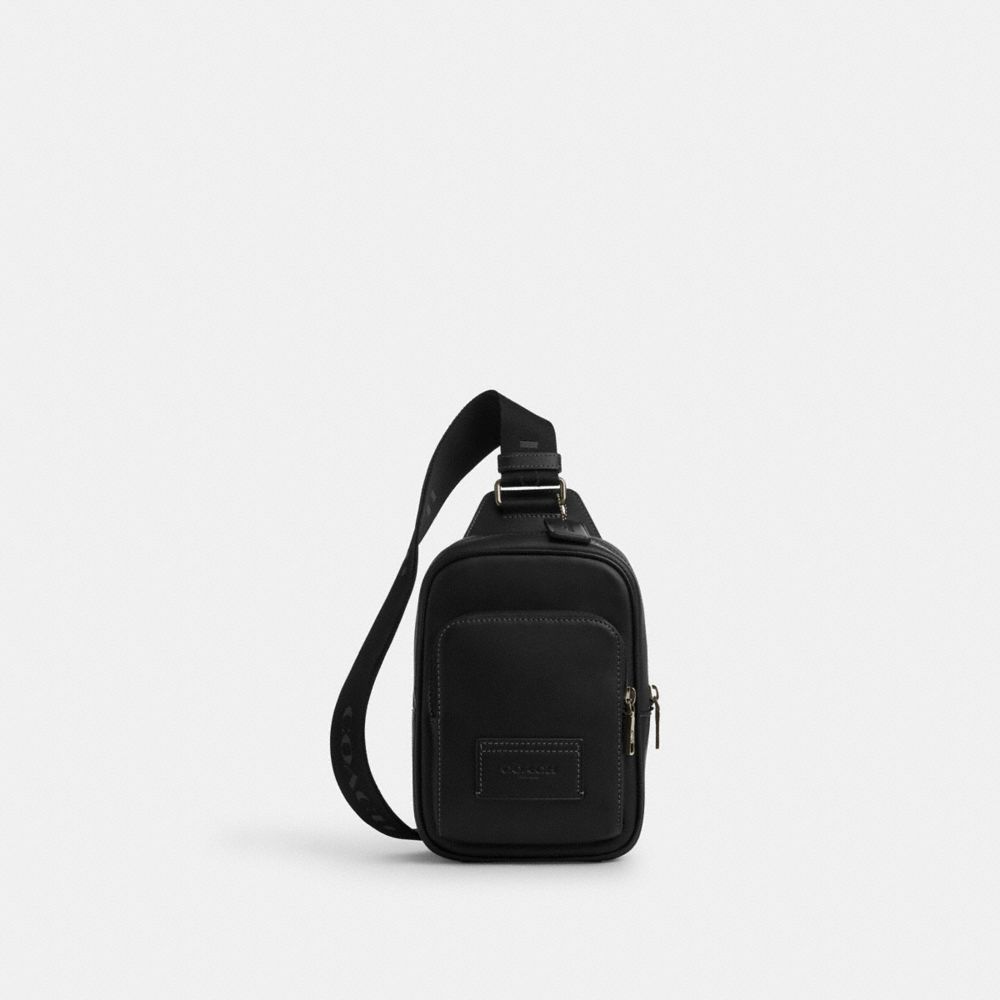 Racer Sling Pack Smooth Leather-Gunmetal-Black Smooth Leather-Gunmetal-Black